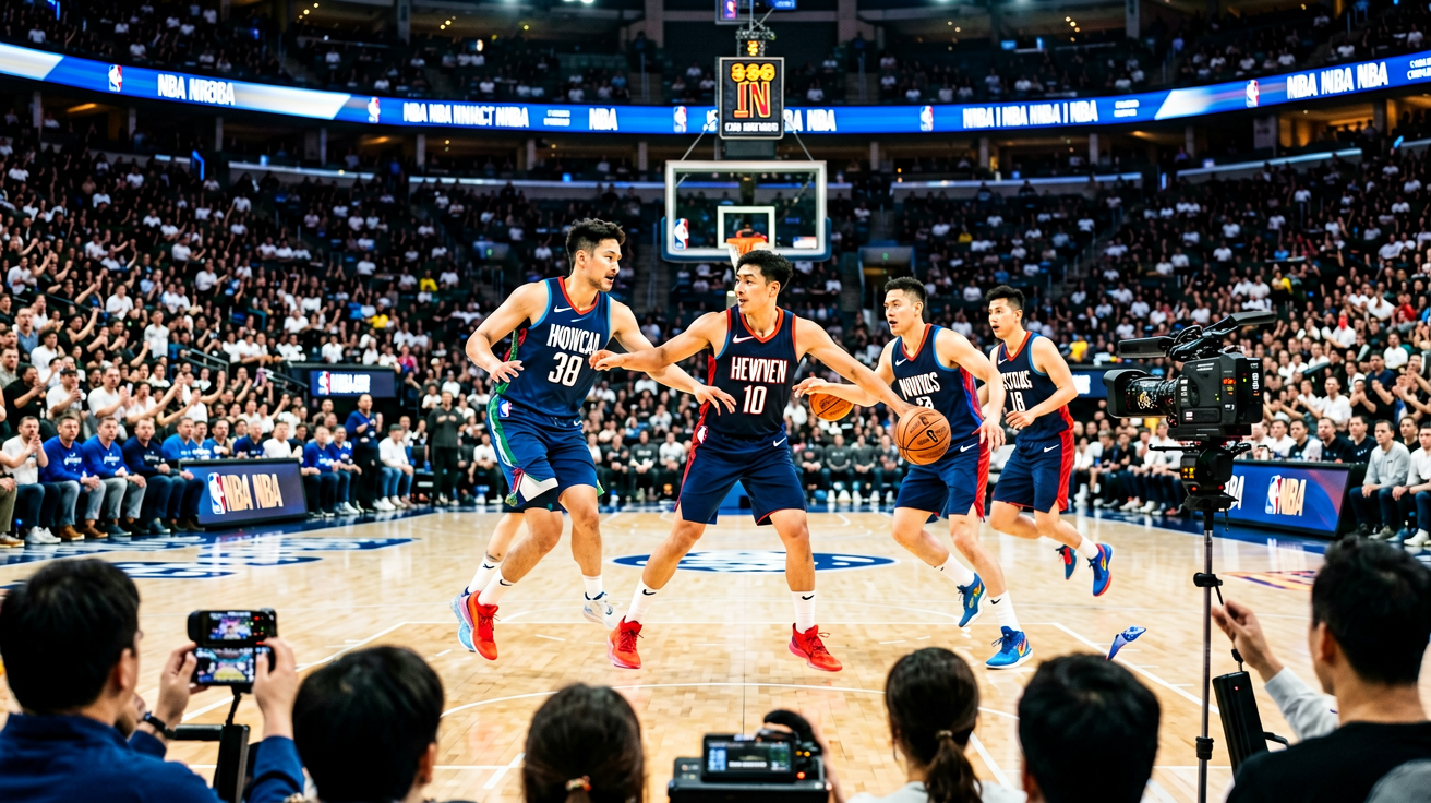 篮球赛事高清直播画面，展示NBA比赛现场